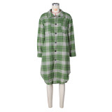 Lapel Pocket Check Shirt ZSD-0648
