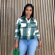 Long Sleeve Plaid Print Shirt YIM-383