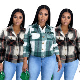 Long Sleeve Plaid Print Shirt YIM-383