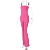 Fashion Sexy halter Solid Color Jumpsuit BLG-P3C15256K