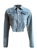 Irregular Side Cutout Short Denim Top CH-88006