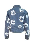 Fashion Long Sleeve Print Denim Coat CH-88005