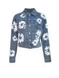 Fashion Long Sleeve Print Denim Coat CH-88005