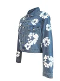 Fashion Long Sleeve Print Denim Coat CH-88005