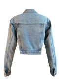 Irregular Side Cutout Short Denim Top CH-88006