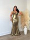Sexy V-Neck Metallic Skinny Evening Dress AIL-264