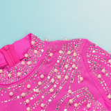 Hot Diamond Pearl See-through Split Dress NY-2986
