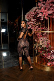 Sexy Mesh Hollow Out Nightclub Romper FOSF-8380