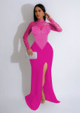 Hot Diamond Pearl See-through Split Dress NY-2986