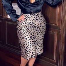Sexy Leopard Print Half Body Skirt ZDF-31331