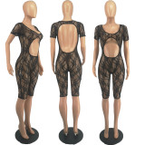 Sexy Mesh Hollow Out Nightclub Romper FOSF-8380