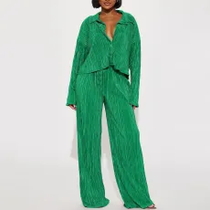 Casual Long Sleeve Loose Two Piece Pants Set HNIF-206