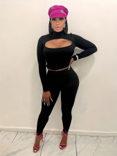 Tight Exposted Breast Bottom Shirt Pants 2 Piece Set SH-390920