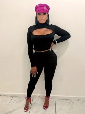 Tight Exposted Breast Bottom Shirt Pants 2 Piece Set SH-390920