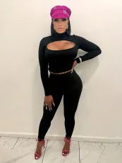 Tight Exposted Breast Bottom Shirt Pants 2 Piece Set SH-390920