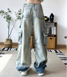 Fashion Washed Gradient Casual Jeans GQLF-3211