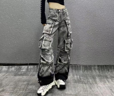 Fashion Washed Gradient Casual Jeans GQLF-3211