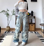 Fashion Washed Gradient Casual Jeans GQLF-3211