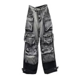 Fashion Washed Gradient Casual Jeans GQLF-3211