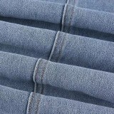 Pentagonal Contrast Color Straight Jeans  GQLF-6002