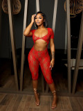 Sexy Lace Big U Neck Backless Romper CH-24011