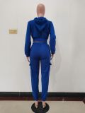 Patchwork Padded Casual Sports Hooded Two Piece Set AL-7507