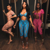 Sexy Lace Big U Neck Backless Romper CH-24011