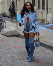 Drill Irregular Long Sleeve Denim Jacket Coat TE-4661