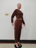 Patchwork Padded Casual Sports Hooded Two Piece Set AL-7507
