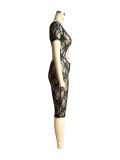 Sexy Lace Big U Neck Backless Romper CH-24011