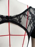 Sexy Lace Big U Neck Backless Romper CH-24011