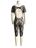 Sexy Lace Big U Neck Backless Romper CH-24011