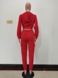 Patchwork Padded Casual Sports Hooded Two Piece Set AL-7507