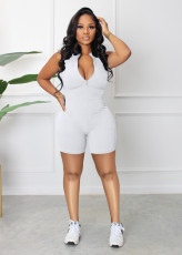 Fashion Sport Sleeveless Zipper Romper HNIF-3133