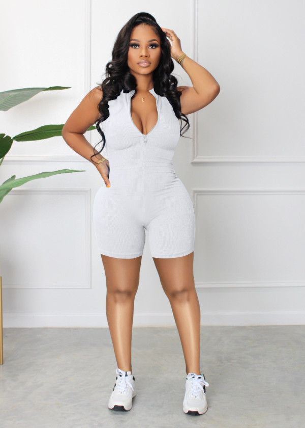 Fashion Sport Sleeveless Zipper Romper HNIF-3133