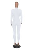 Long Sleeve Zipper Solid Tight Jumpsuit HNIF-3112