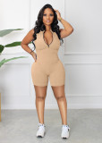 Fashion Sport Sleeveless Zipper Romper HNIF-3133