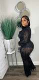 Tassel Sequins See-Through Shirt Pants Two Piece Set NY-3126