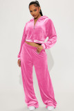 Fashion Rib Splicing Hoodies Two Piece Pants Set YD-8798