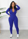 Long Sleeve Zipper Solid Tight Jumpsuit HNIF-3112