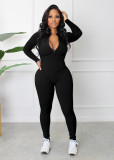 Long Sleeve Zipper Solid Tight Jumpsuit HNIF-3112