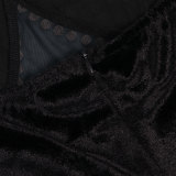 Drilling Velvet Splicing Mesh Sling Mini Dress NY-3128