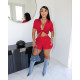 Short Sleeve Tie Up And Short Solid 2 Piece Set FOSF-8381