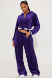 Fashion Rib Splicing Hoodies Two Piece Pants Set YD-8798
