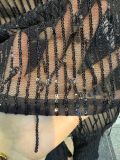 Tassel Sequins See-Through Shirt Pants Two Piece Set NY-3126