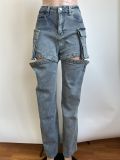 Removable Denim Multi Wear Shorts Long Pants CH-88007