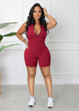 Fashion Sport Sleeveless Zipper Romper HNIF-3133
