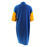 Plus Size Half Sleeve Contrast Color Midi Dress  HNIF-DHN053