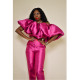 Fashion Solid Color Off Shoulder Two Piece Pants Set QYXZ-9164