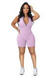 Fashion Sport Sleeveless Zipper Romper HNIF-3133